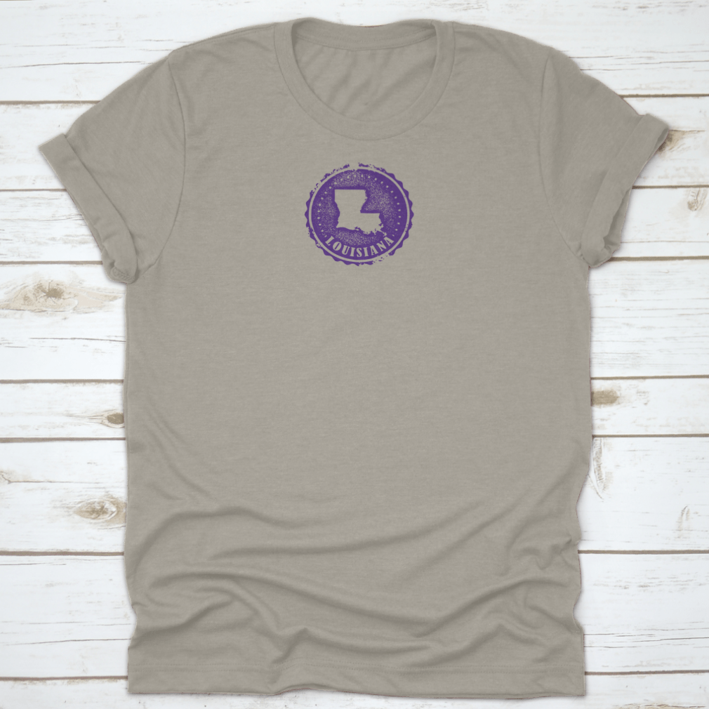 Vintage Style Louisiana USA State Stamp t-shirt made from 100% cotton, featuring a classic fit and midweight fabric.