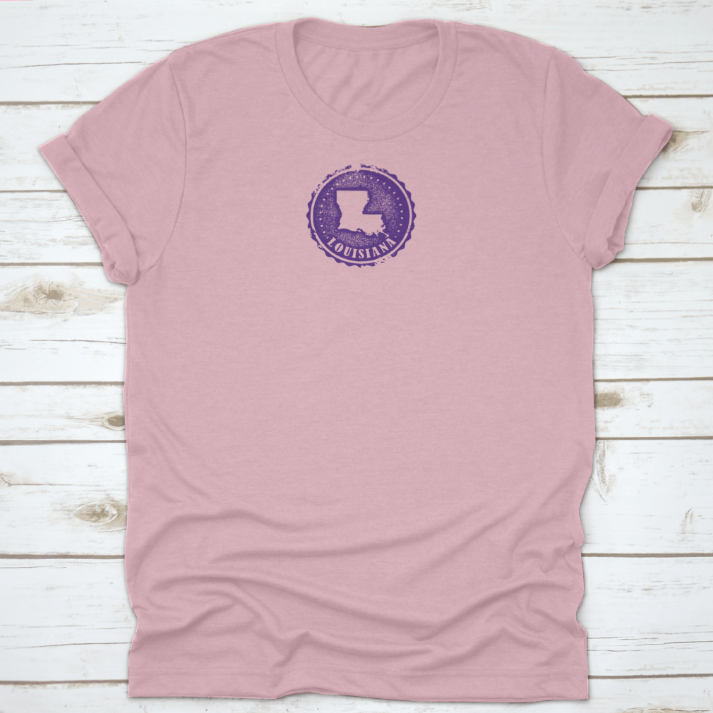 Vintage Style Louisiana USA State Stamp t-shirt made from 100% cotton, featuring a classic fit and midweight fabric.