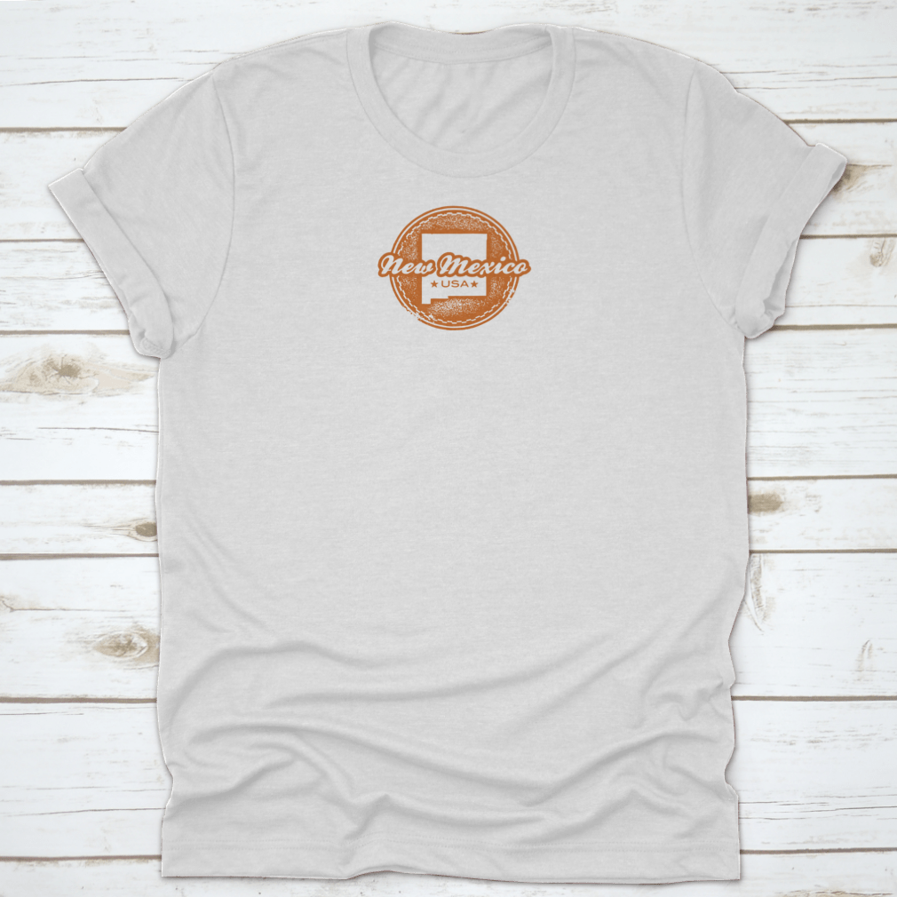 Vintage Style New Mexico USA State T-Shirt in Sport Grey, showcasing a classic fit and midweight fabric, perfect for travel enthusiasts.