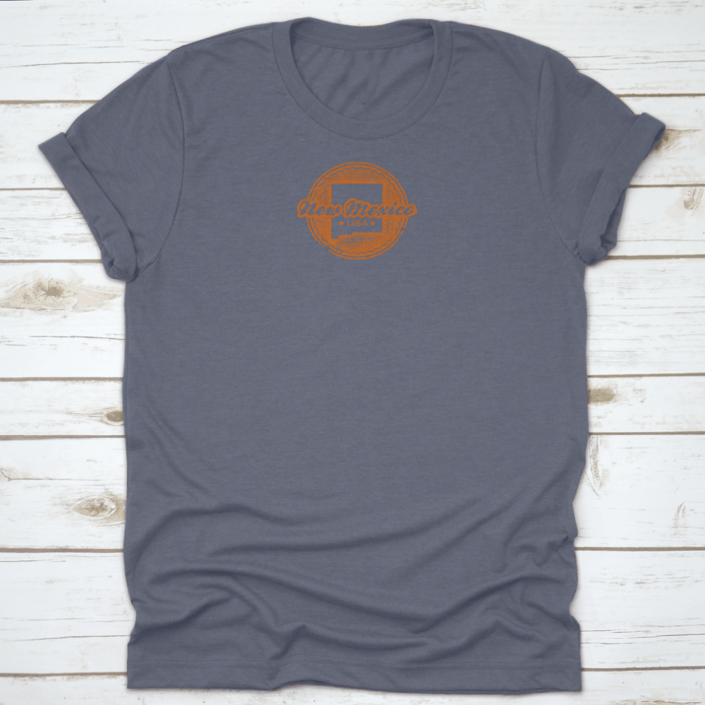 Vintage Style New Mexico USA State T-Shirt in Sport Grey, showcasing a classic fit and midweight fabric, perfect for travel enthusiasts.