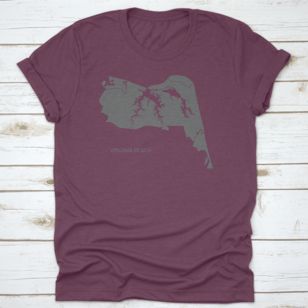 Virginia Beach City Gray Map featuring detailed neighborhood illustrations in a stylish grey design.