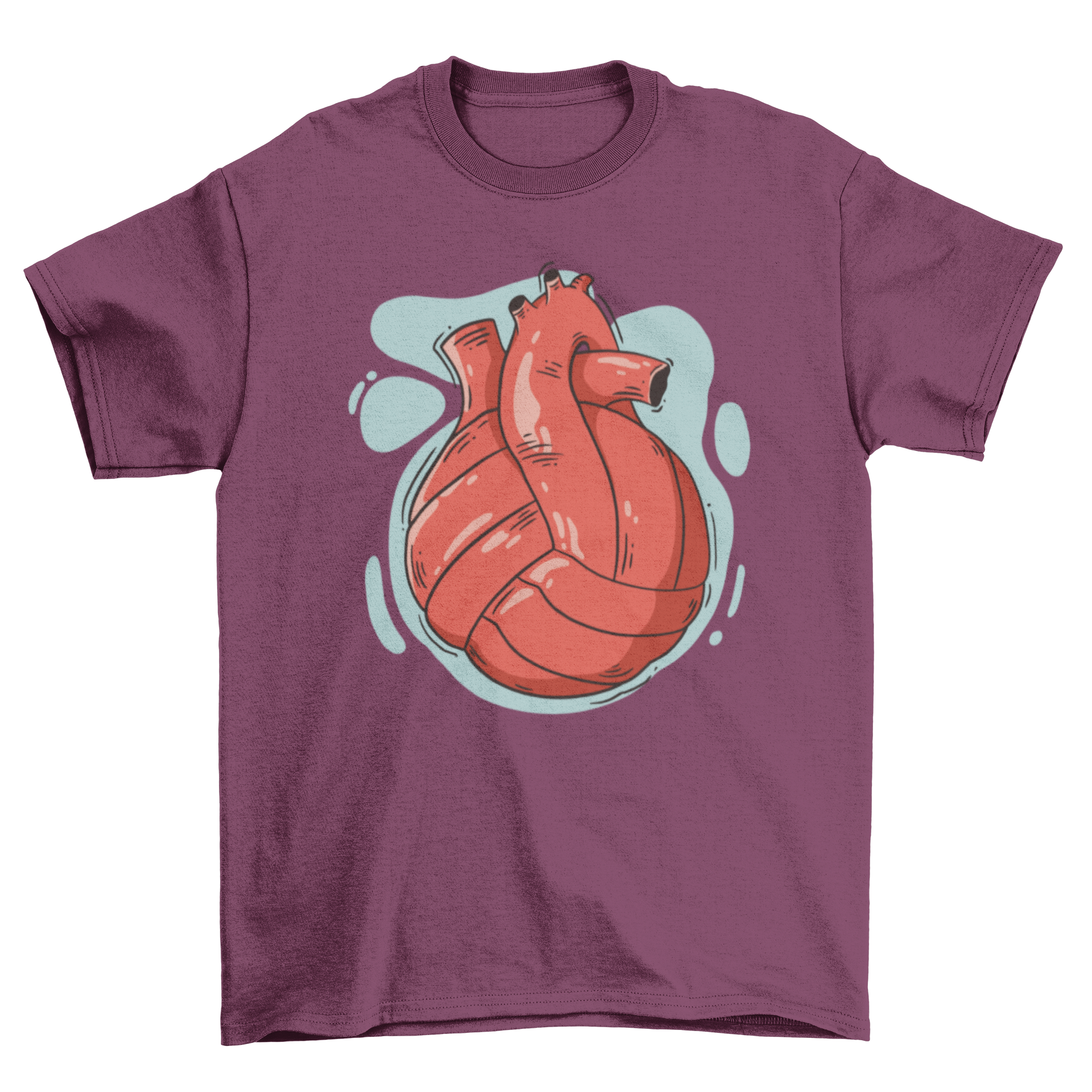 A stylish t-shirt featuring a volleyball designed in the shape of a heart, perfect for volleyball lovers.