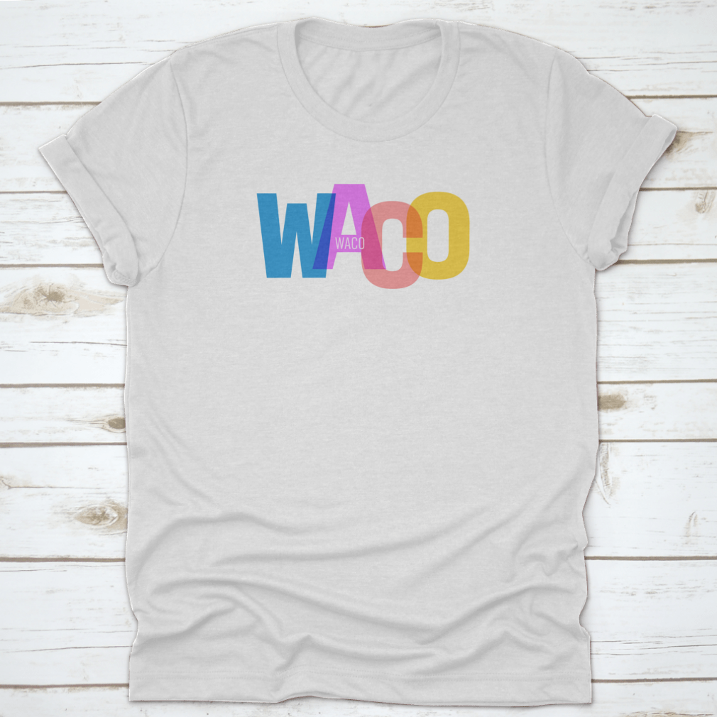 Waco city-themed t-shirt on a white background, showcasing its classic fit and cotton fabric.