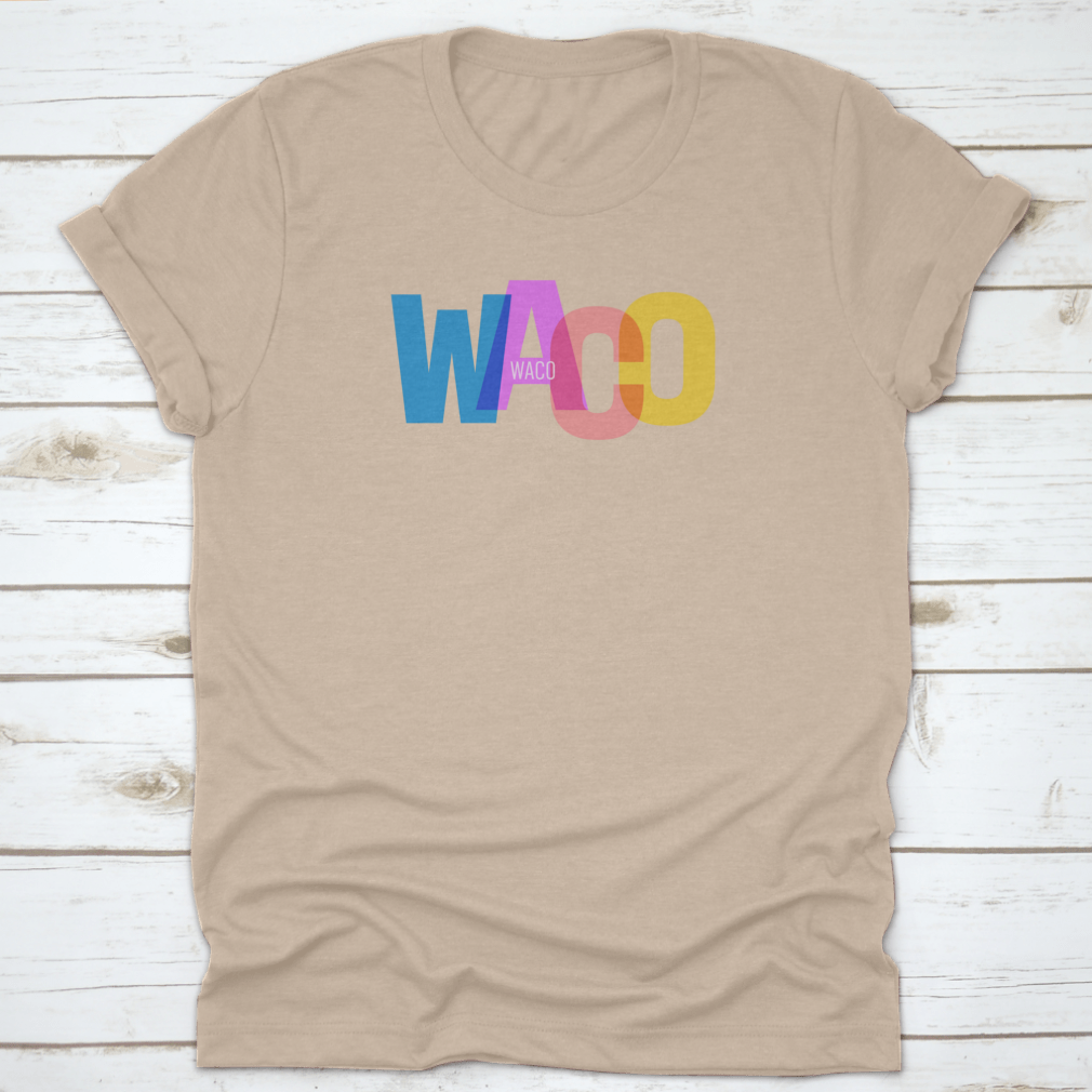 Waco city-themed t-shirt on a white background, showcasing its classic fit and cotton fabric.