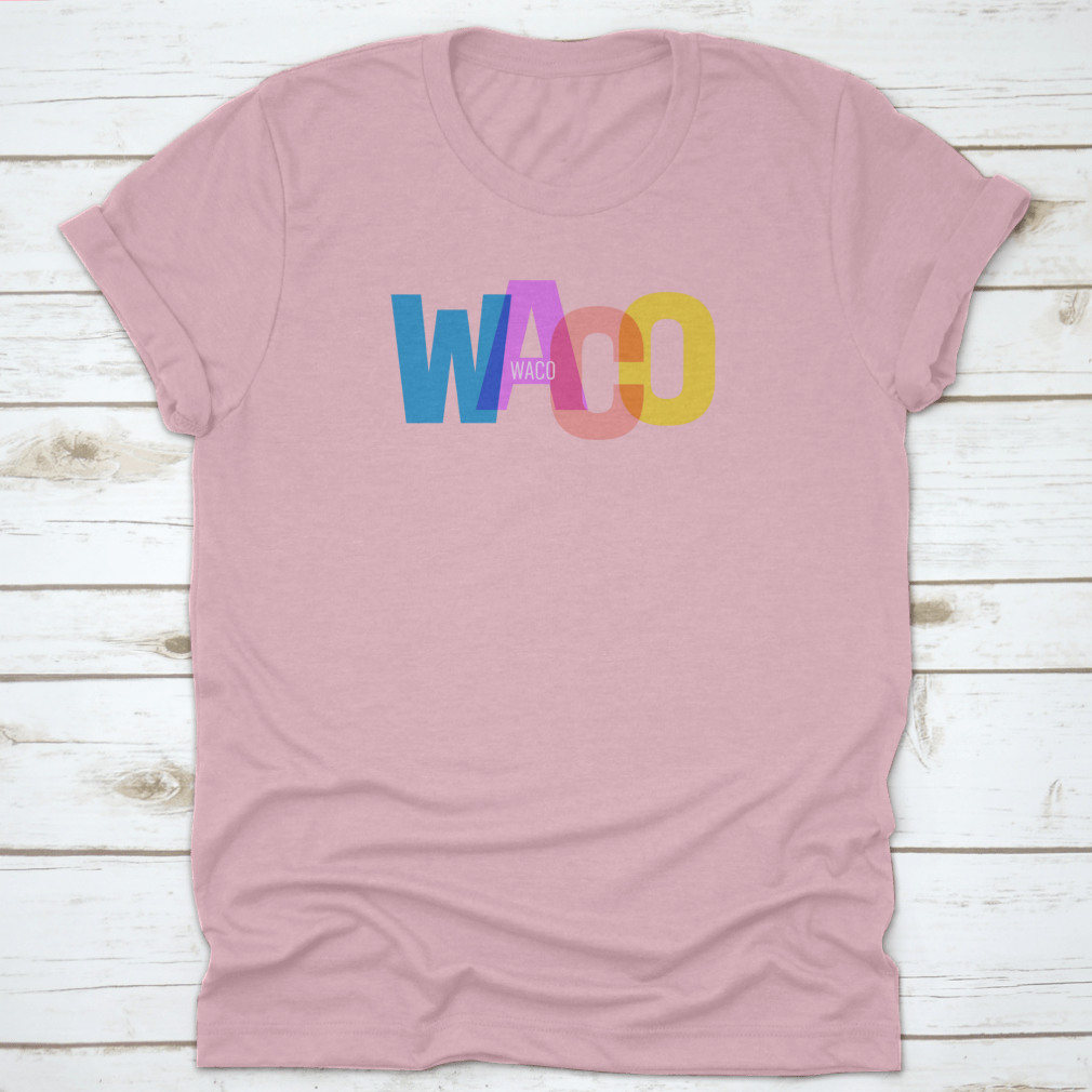 Waco city-themed t-shirt on a white background, showcasing its classic fit and cotton fabric.