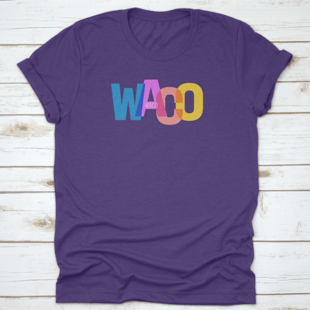 Waco city-themed t-shirt on a white background, showcasing its classic fit and cotton fabric.