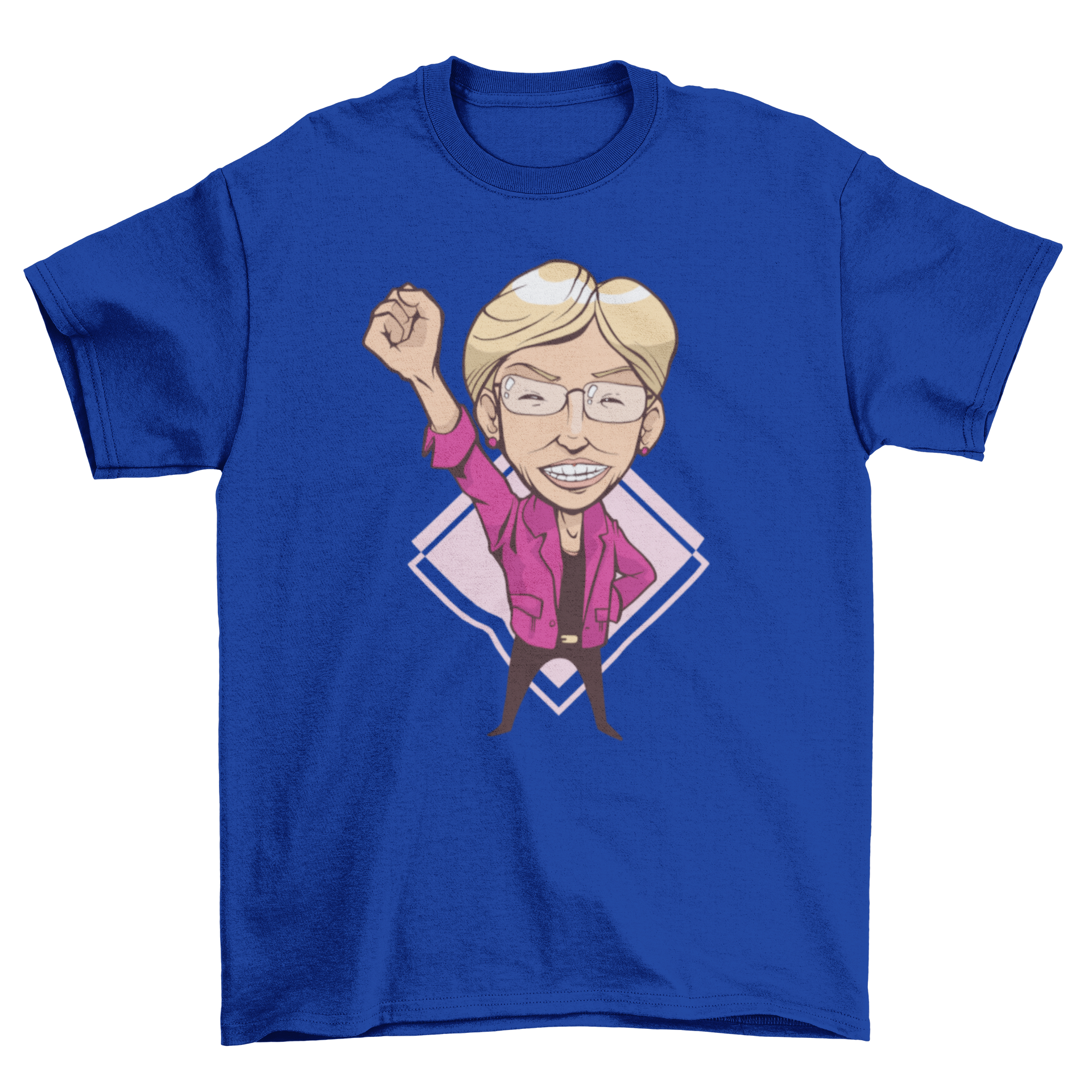 Warren cartoon t-shirt featuring a colorful illustration of Elizabeth Warren, perfect for supporters.