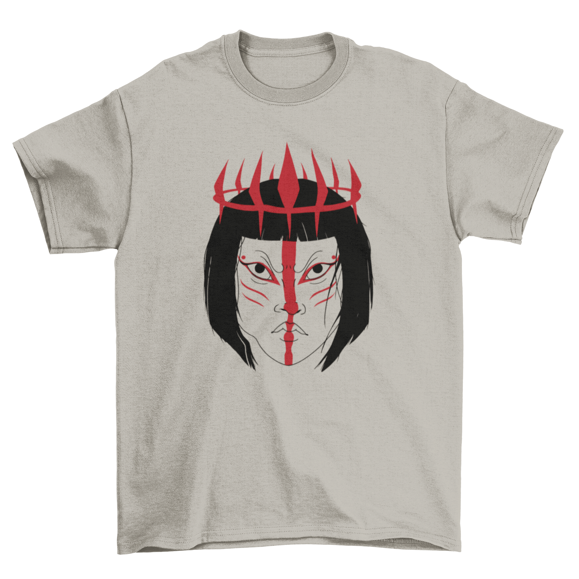 A stylish Warrior Princess T-shirt featuring a bold design of a fierce female warrior, perfect for empowering casual wear.