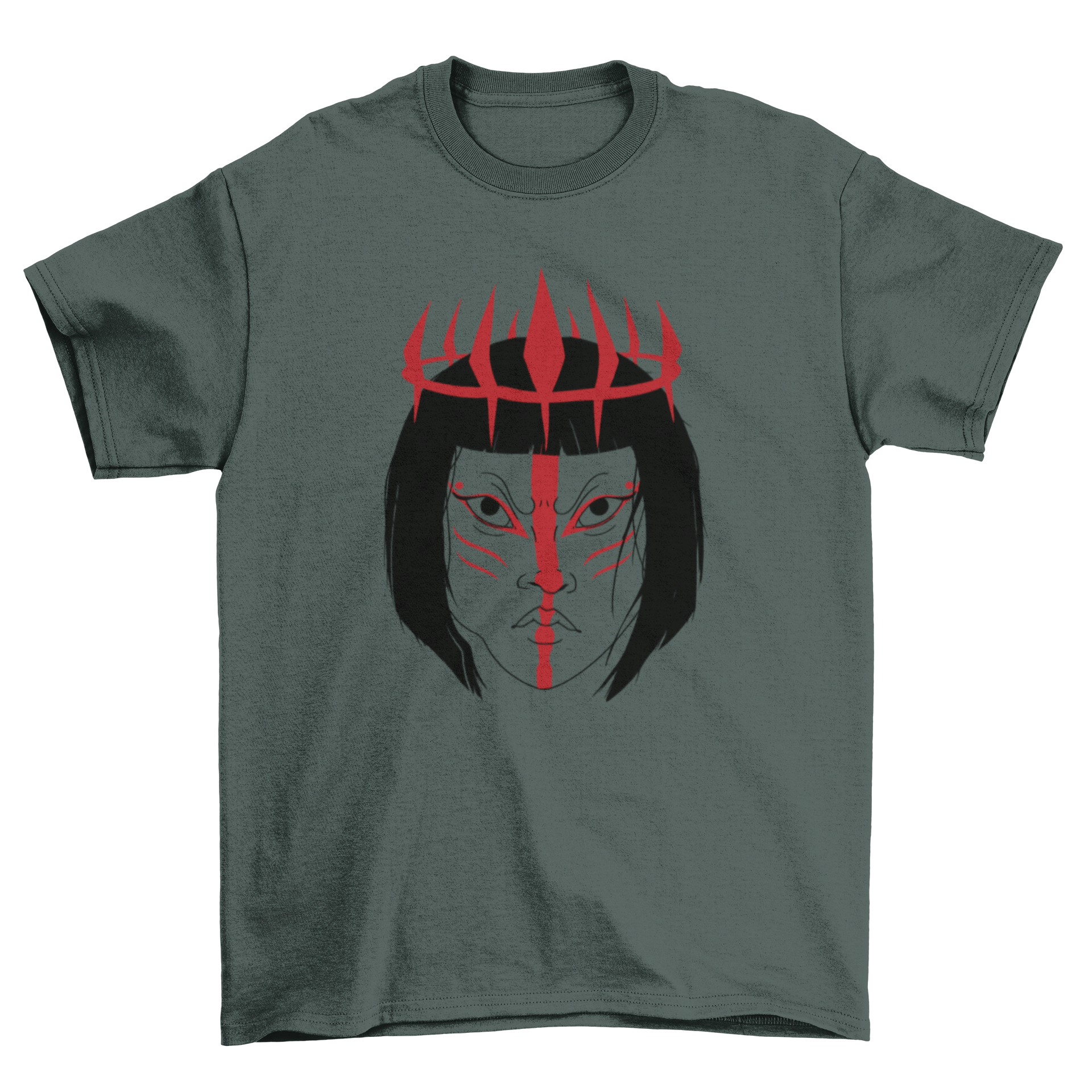 A stylish Warrior Princess T-shirt featuring a bold design of a fierce female warrior, perfect for empowering casual wear.