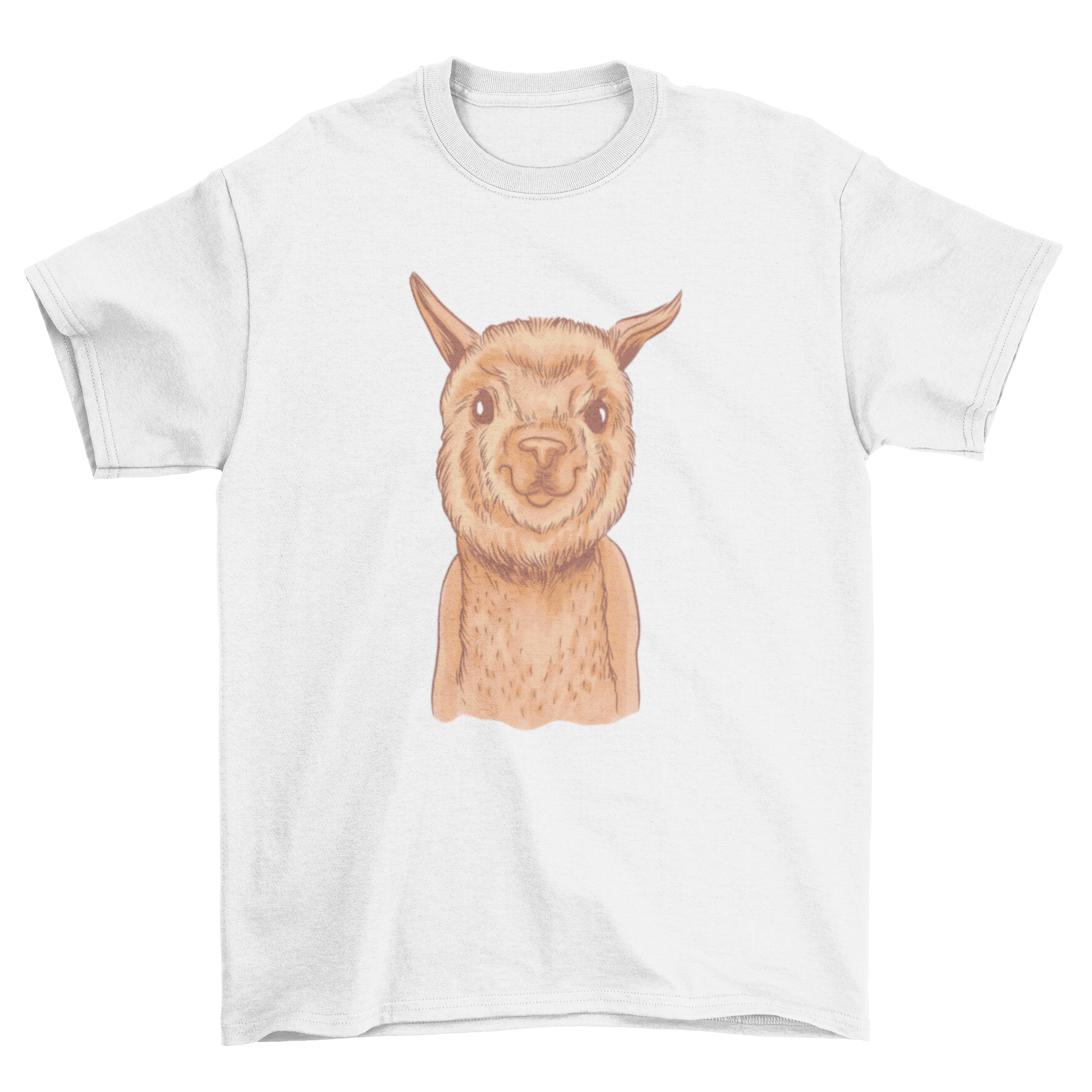 A stylish Watercolor Alpaca T-Shirt featuring a beautifully illustrated alpaca in vibrant watercolor hues.