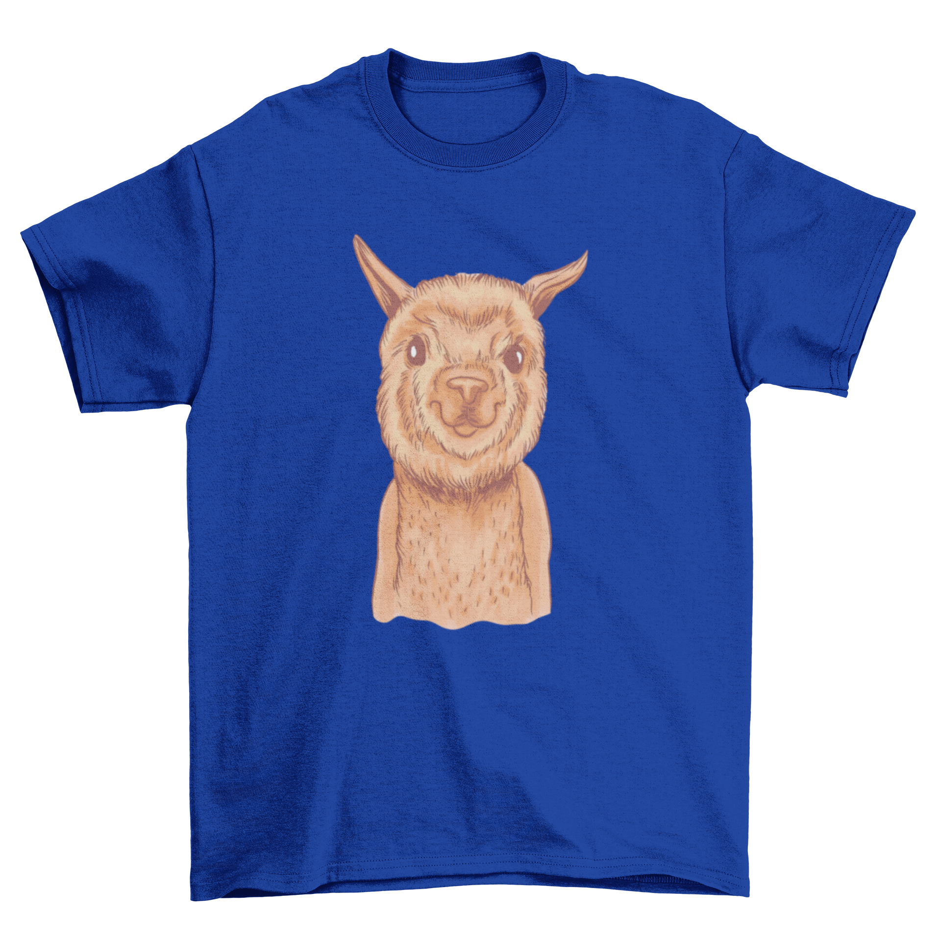 A stylish Watercolor Alpaca T-Shirt featuring a beautifully illustrated alpaca in vibrant watercolor hues.