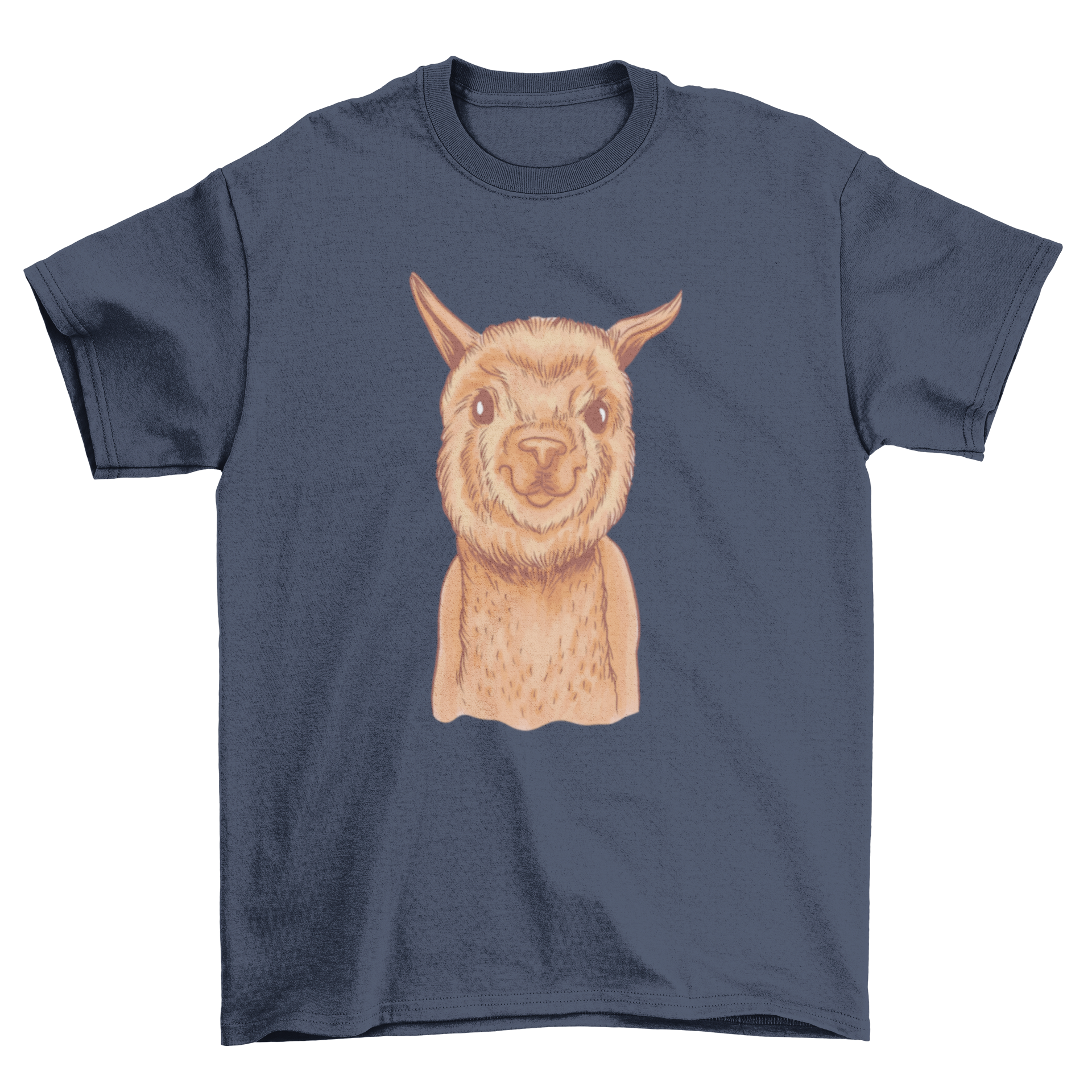 A stylish Watercolor Alpaca T-Shirt featuring a beautifully illustrated alpaca in vibrant watercolor hues.