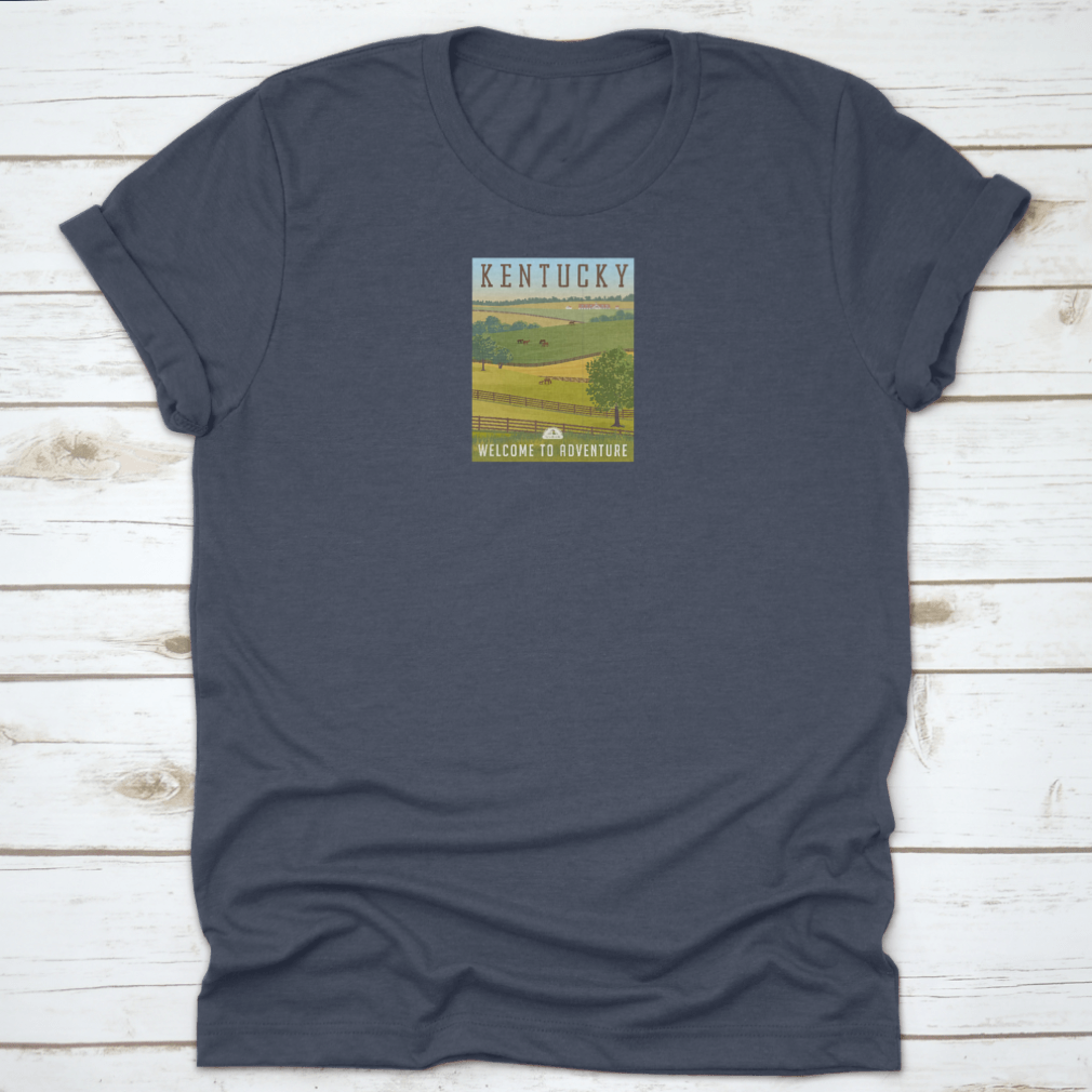 A comfortable Kentucky Scenic Farm Landscape T-shirt made from 100% cotton, featuring a beautiful design inspired by nature.