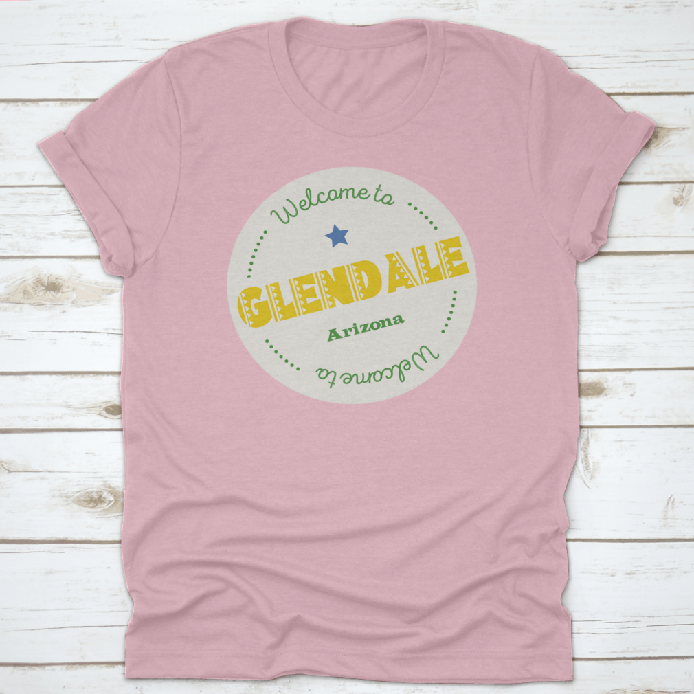 Welcome To Glendale Arizona tourism badge sticker featuring vibrant colors and a classic design, perfect for showcasing city pride.