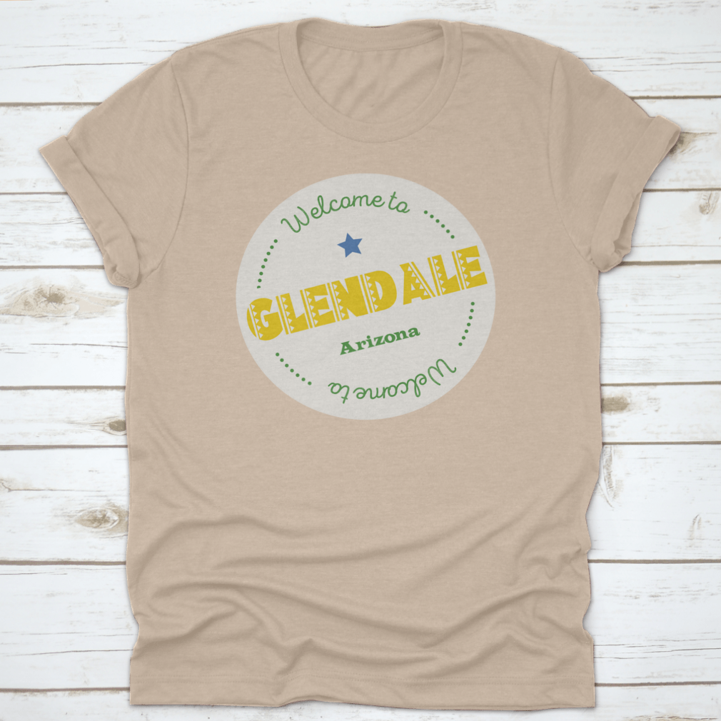 Welcome To Glendale Arizona tourism badge sticker featuring vibrant colors and a classic design, perfect for showcasing city pride.