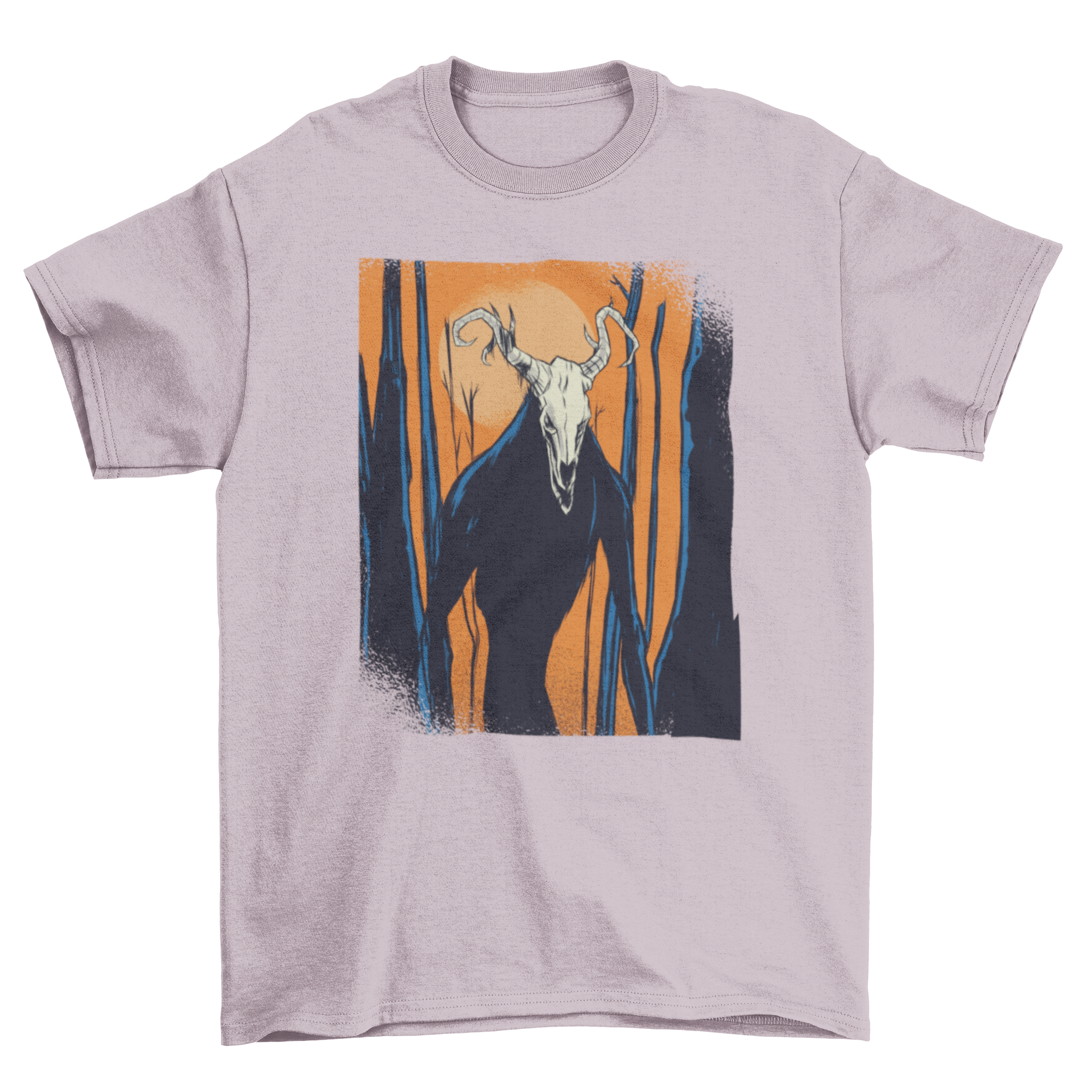 Wendigo T-Shirt featuring a haunting illustration of a wendigo in a dark forest background, perfect for horror enthusiasts.