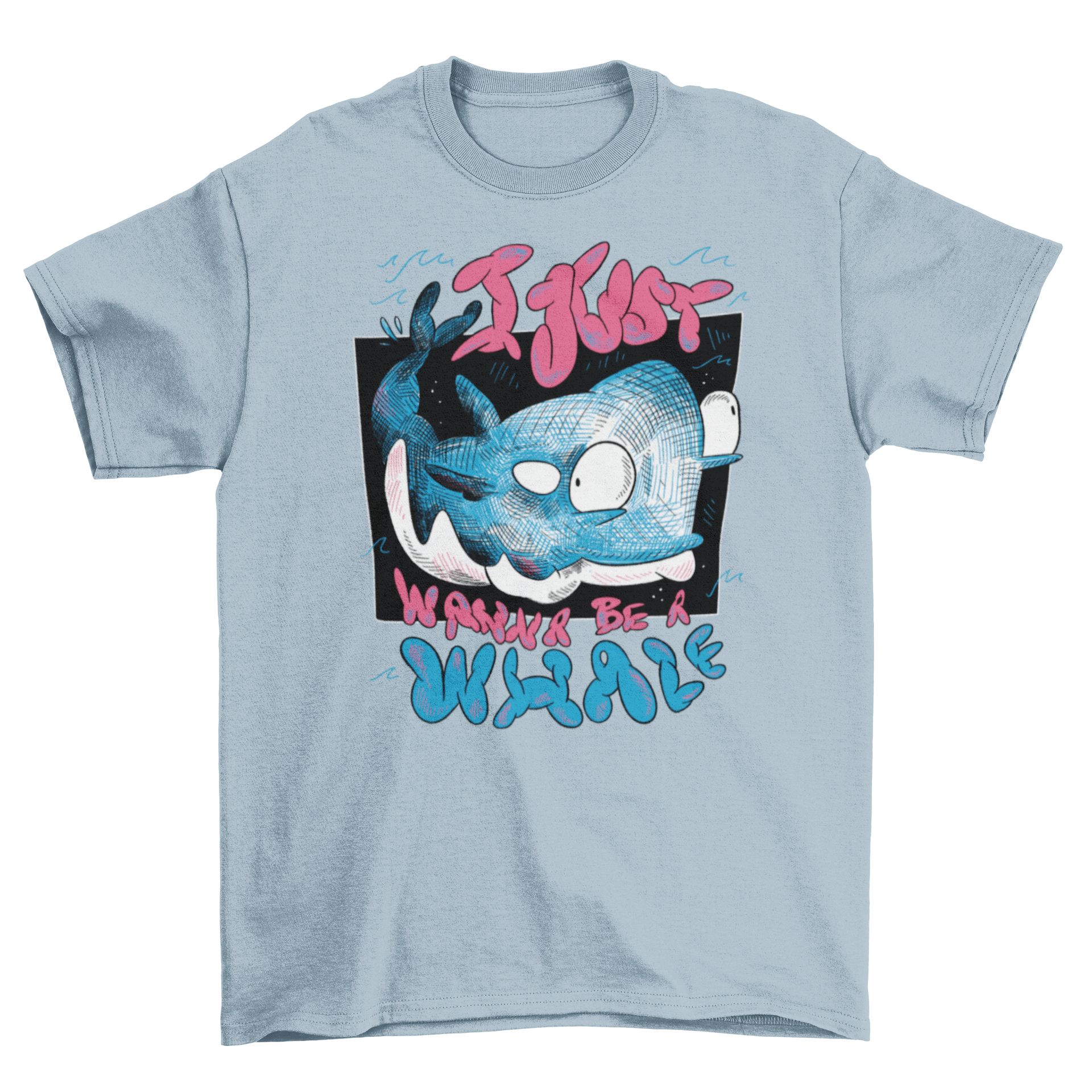 Whale ocean sketch t-shirt featuring a whale swimming and a quote, perfect for ocean lovers.