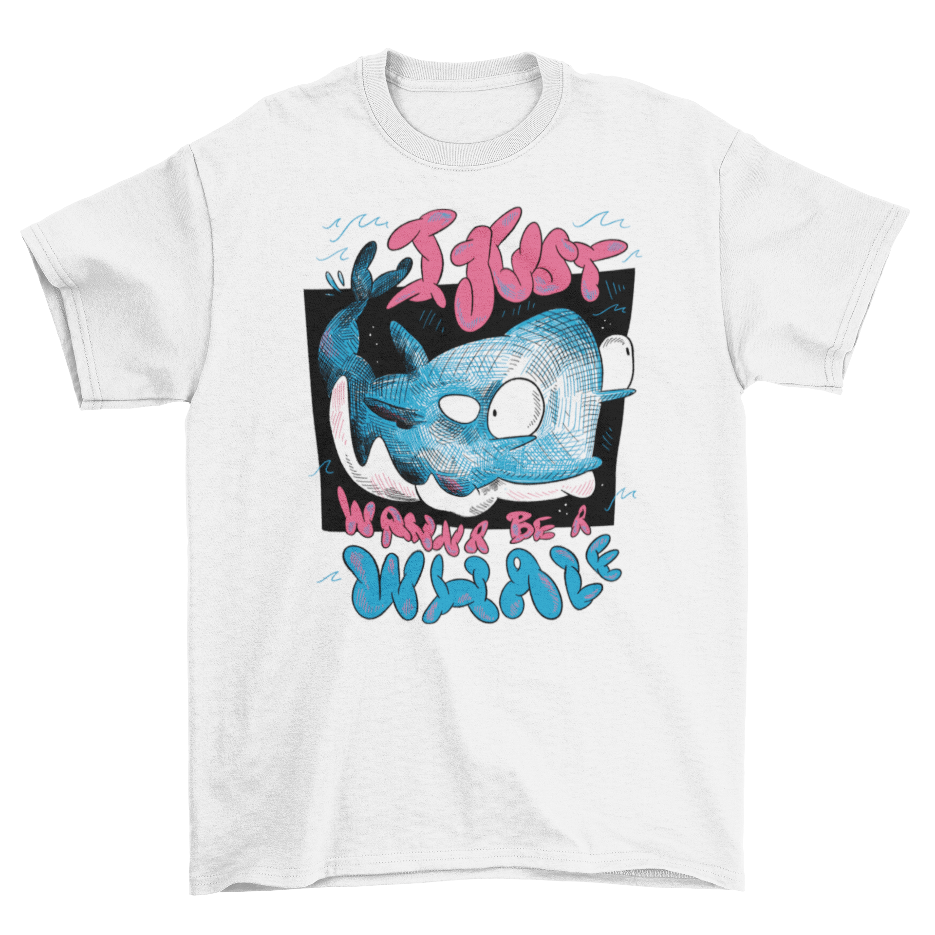 Whale ocean sketch t-shirt featuring a whale swimming and a quote, perfect for ocean lovers.