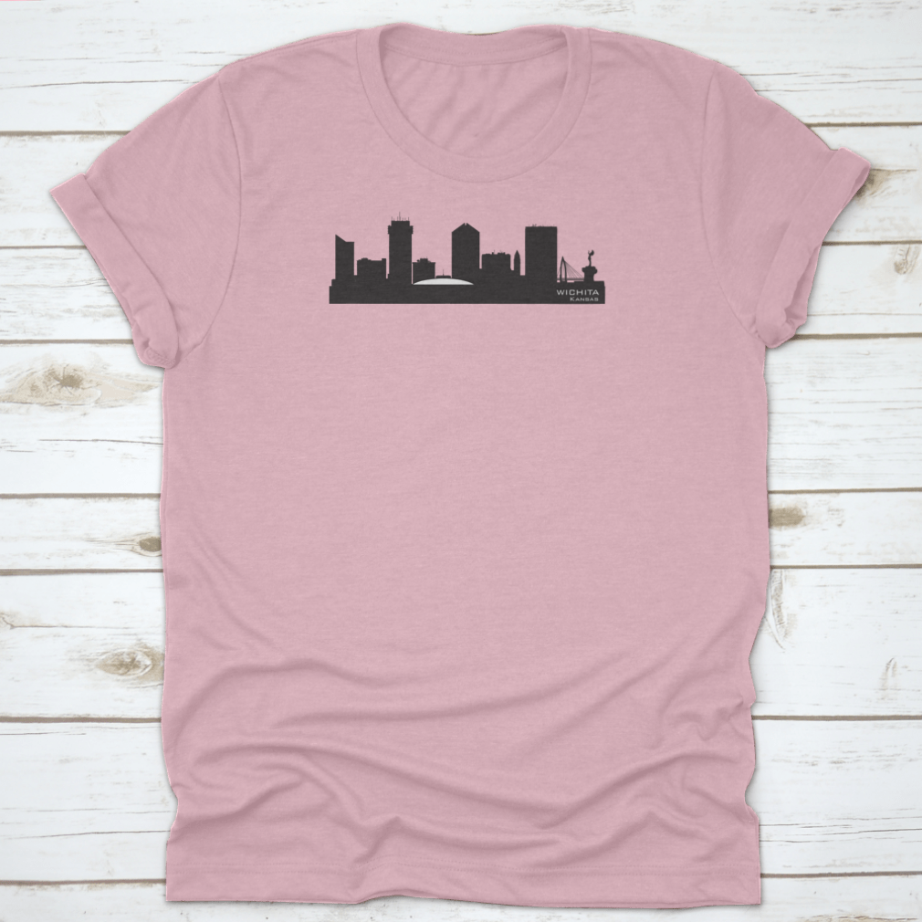 Detailed architectural print of the Wichita Kansas skyline, showcasing iconic buildings and structures in vibrant colors.