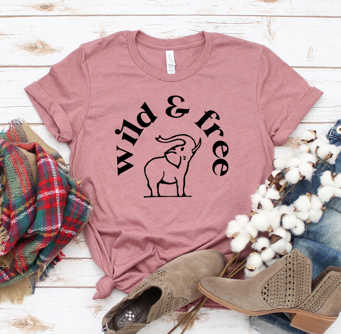 Wild And Free T-shirt made of premium ring spun cotton with a soft feel and vibrant flex print design.