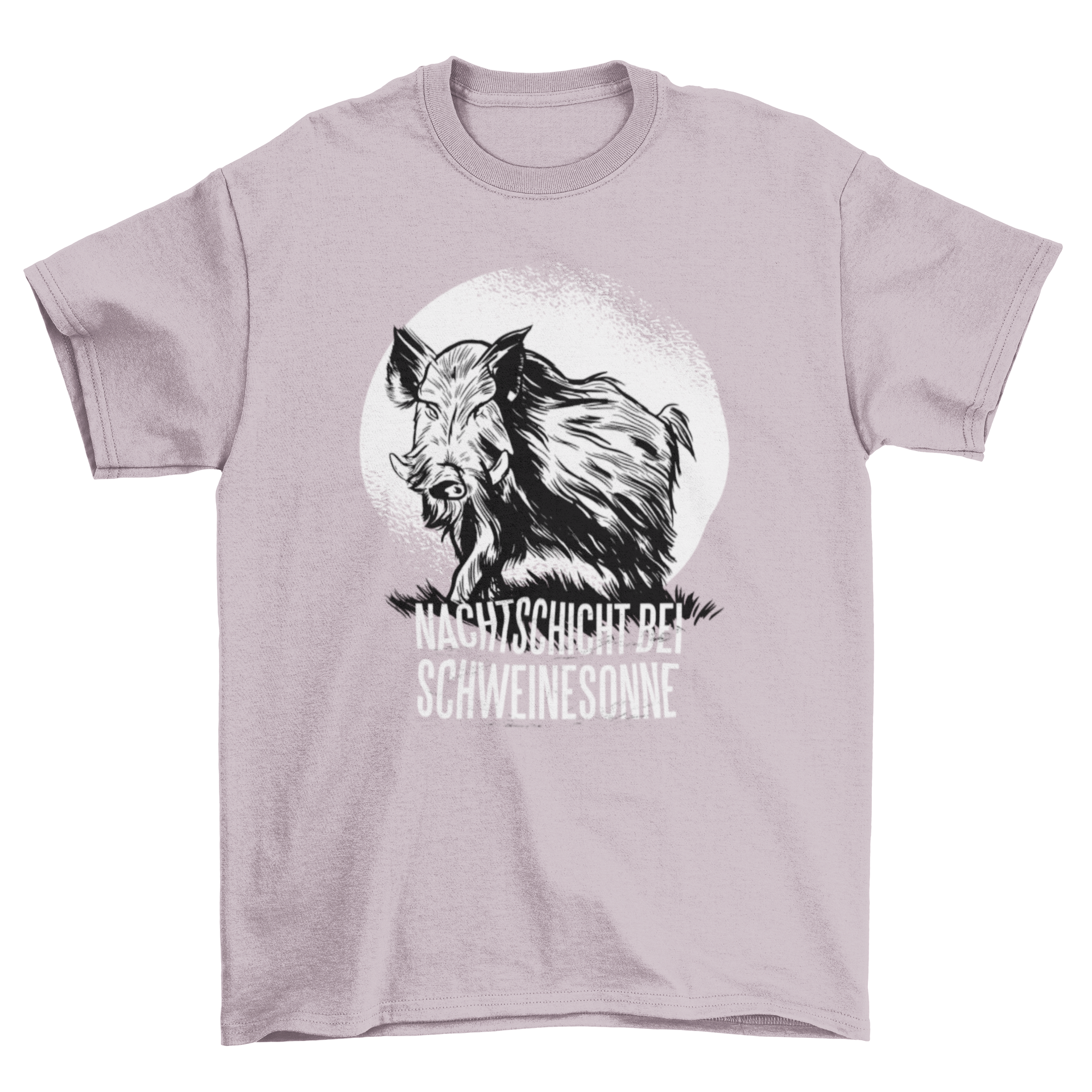 Wild Boar German Quote T-shirt featuring a wild boar design against the moon with an inspirational quote.