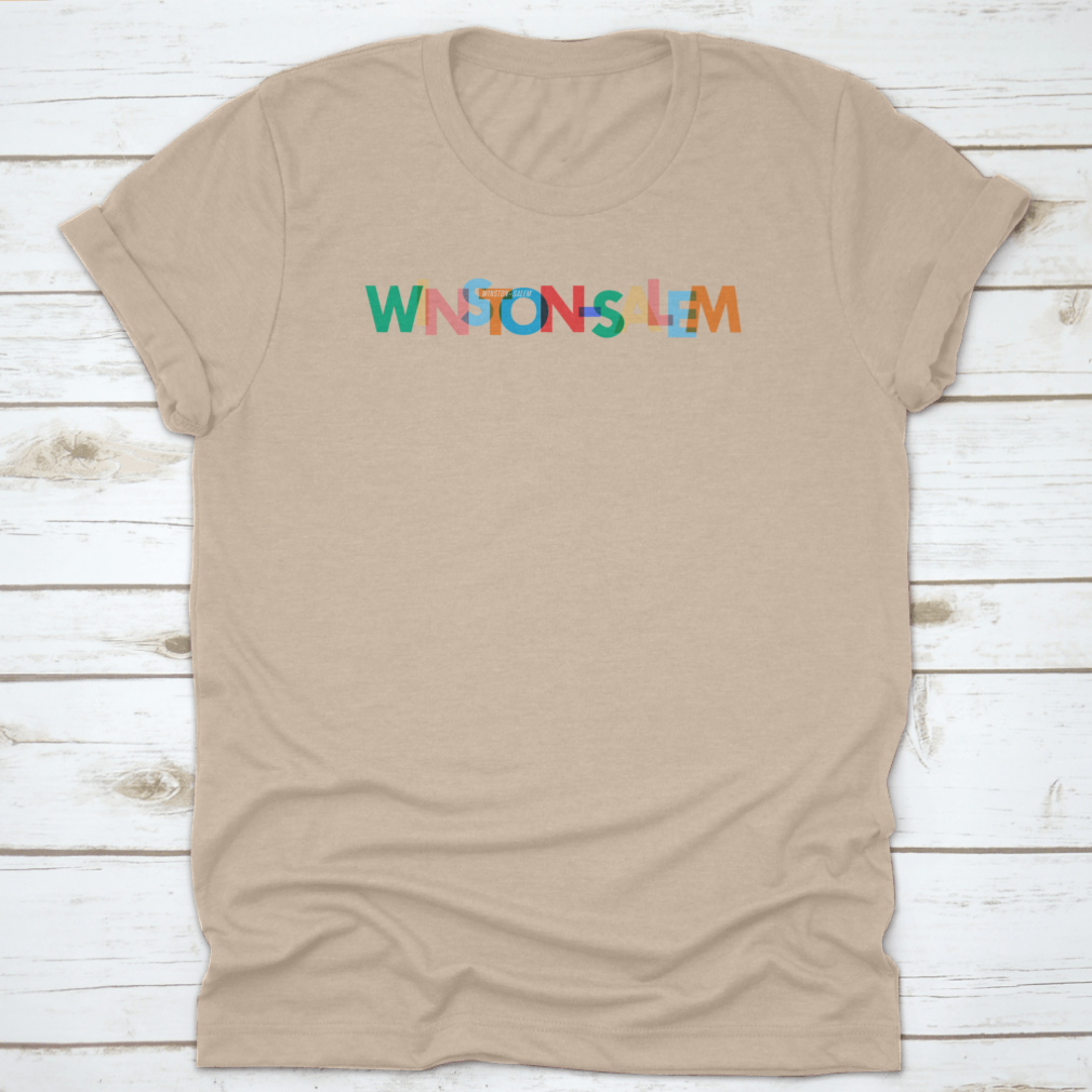 Winston-Salem Typography Shirt featuring vector illustration design, made from 100% cotton, showcasing a classic fit and midweight fabric.