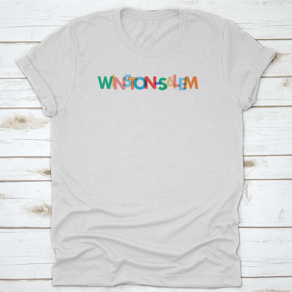 Winston-Salem Typography Shirt featuring vector illustration design, made from 100% cotton, showcasing a classic fit and midweight fabric.