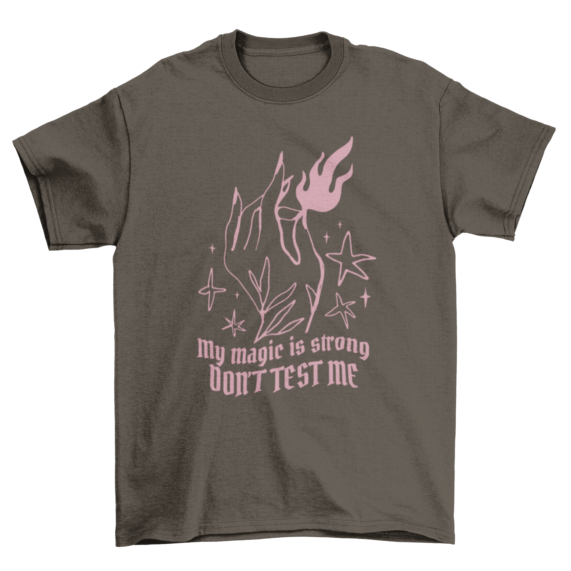 Witch Magic T-shirt featuring a mystical hand design and empowering quote.