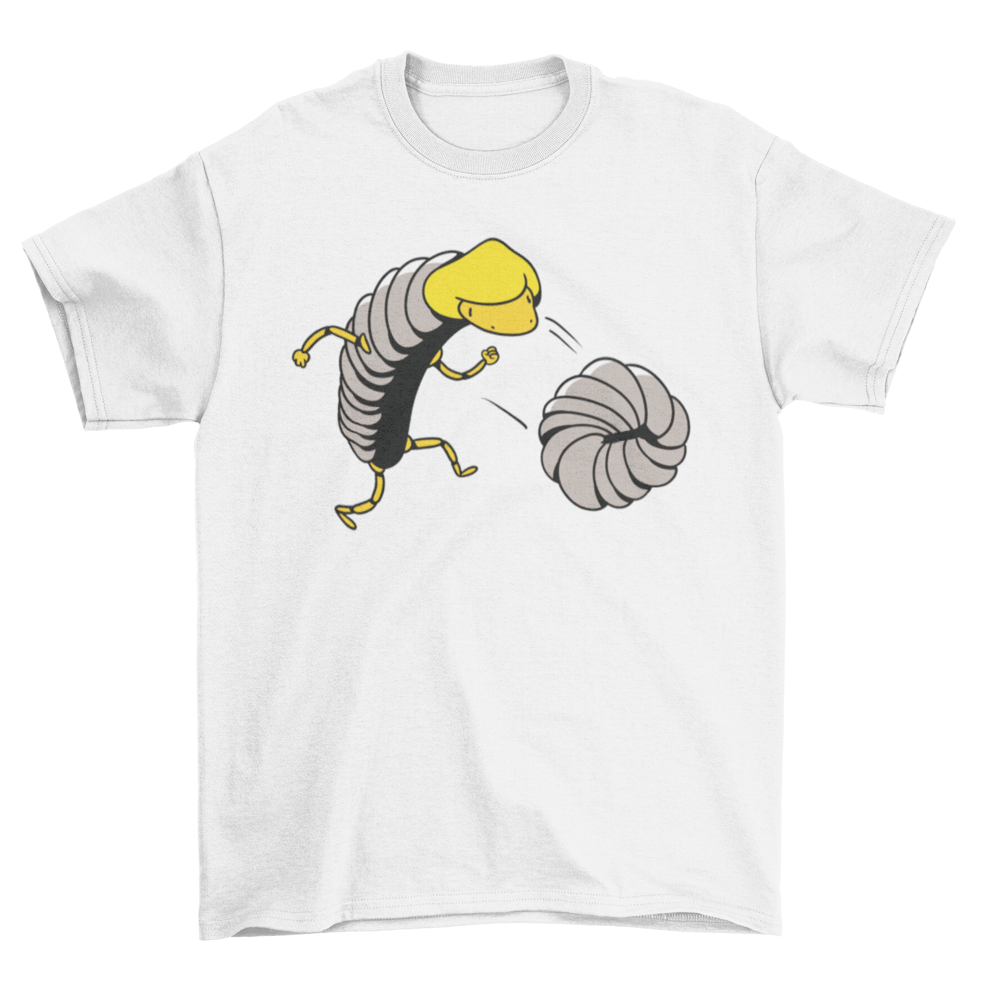 A stylish Woodlice Running T-Shirt featuring a unique graphic design of woodlice in motion, perfect for nature lovers.