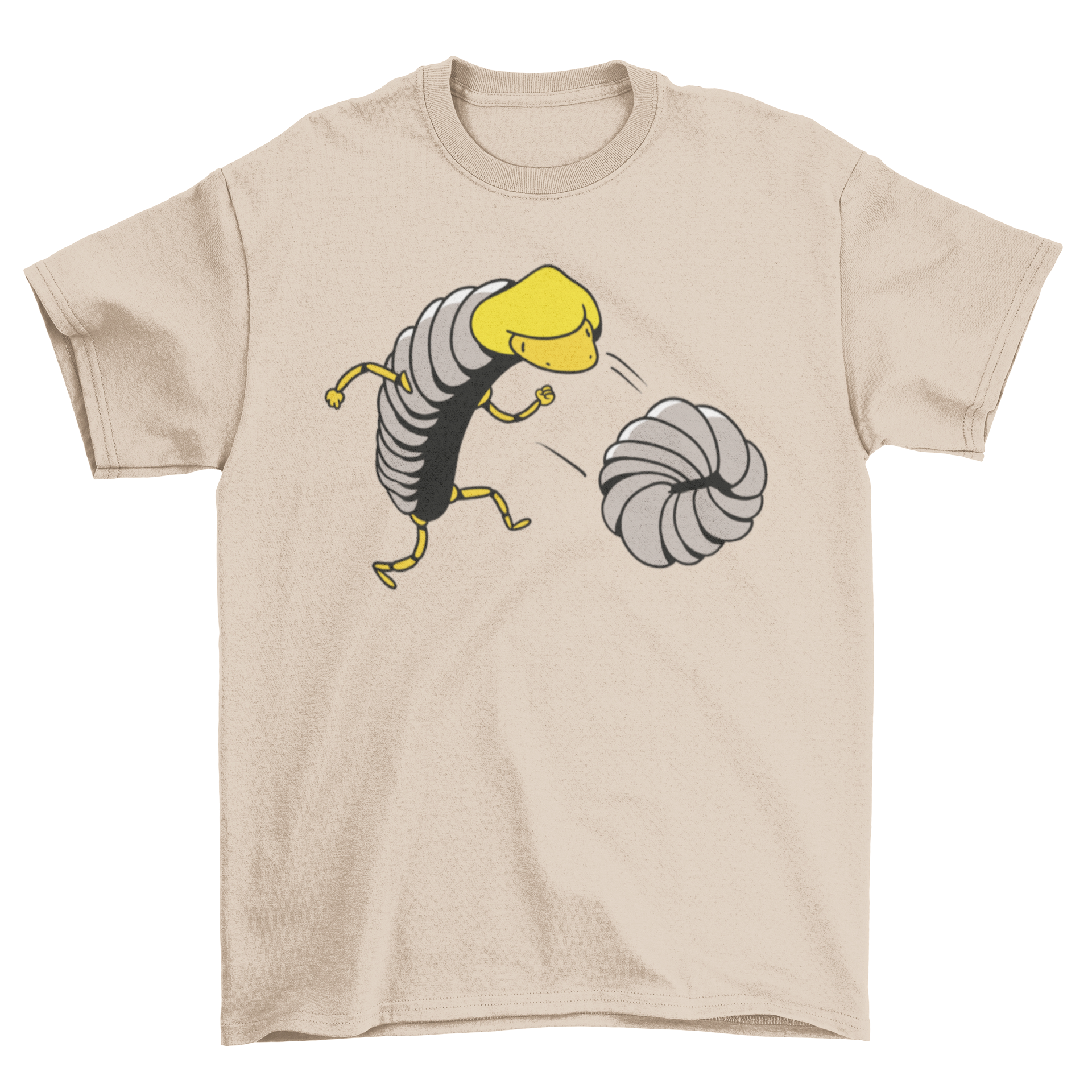 A stylish Woodlice Running T-Shirt featuring a unique graphic design of woodlice in motion, perfect for nature lovers.