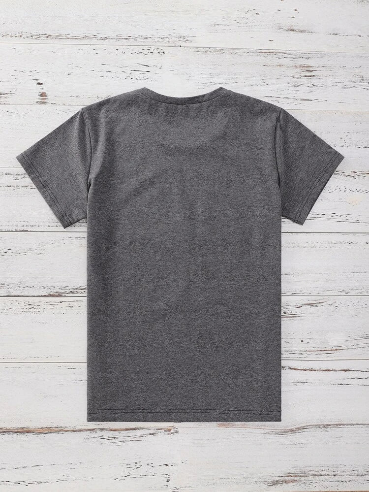 Womens Premium Cotton Printed T-Shirt in Charcoal, showcasing a stylish design and soft fabric.