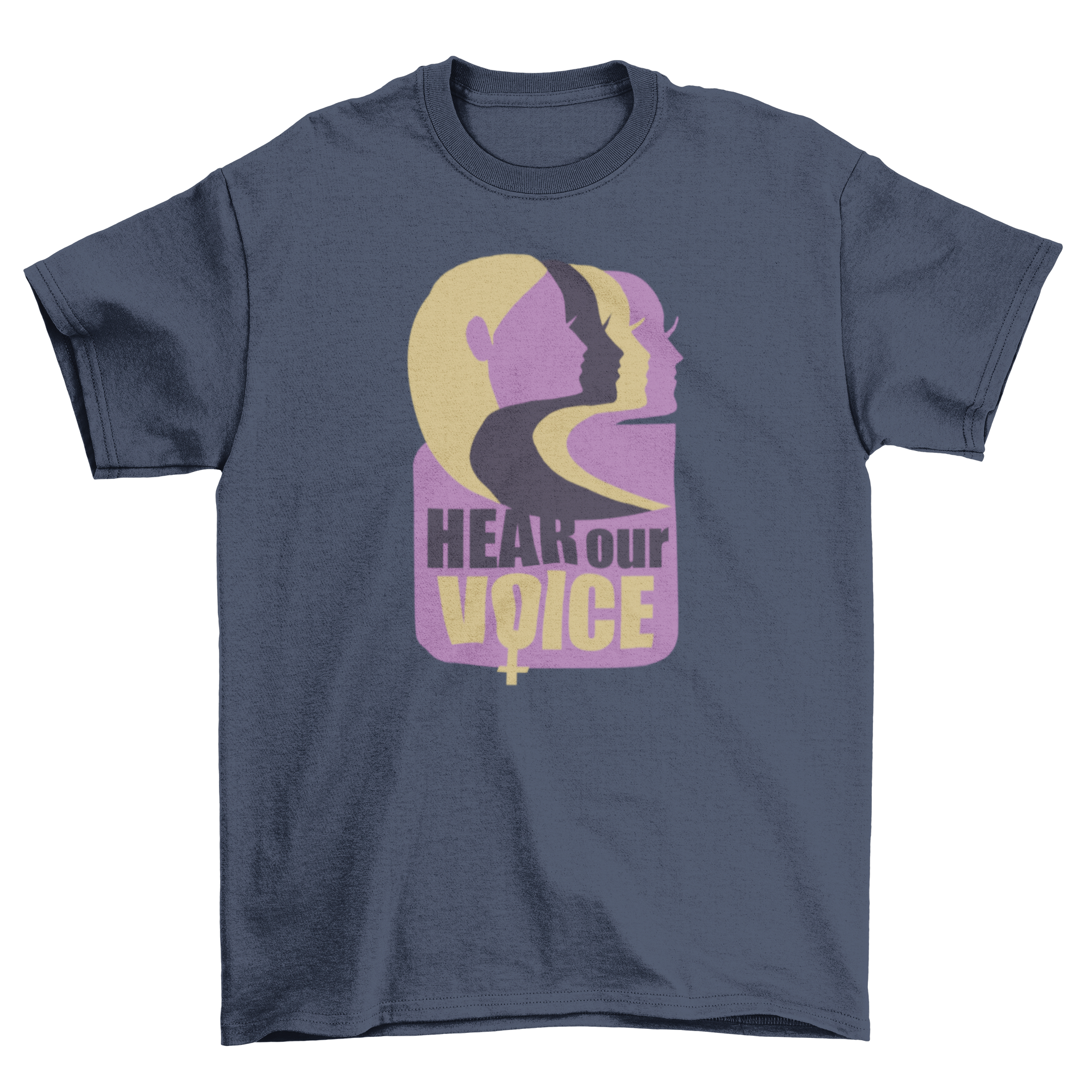 Women's Voice T-Shirt Design featuring 'Hear our Voice' text, perfect for Women's March events.