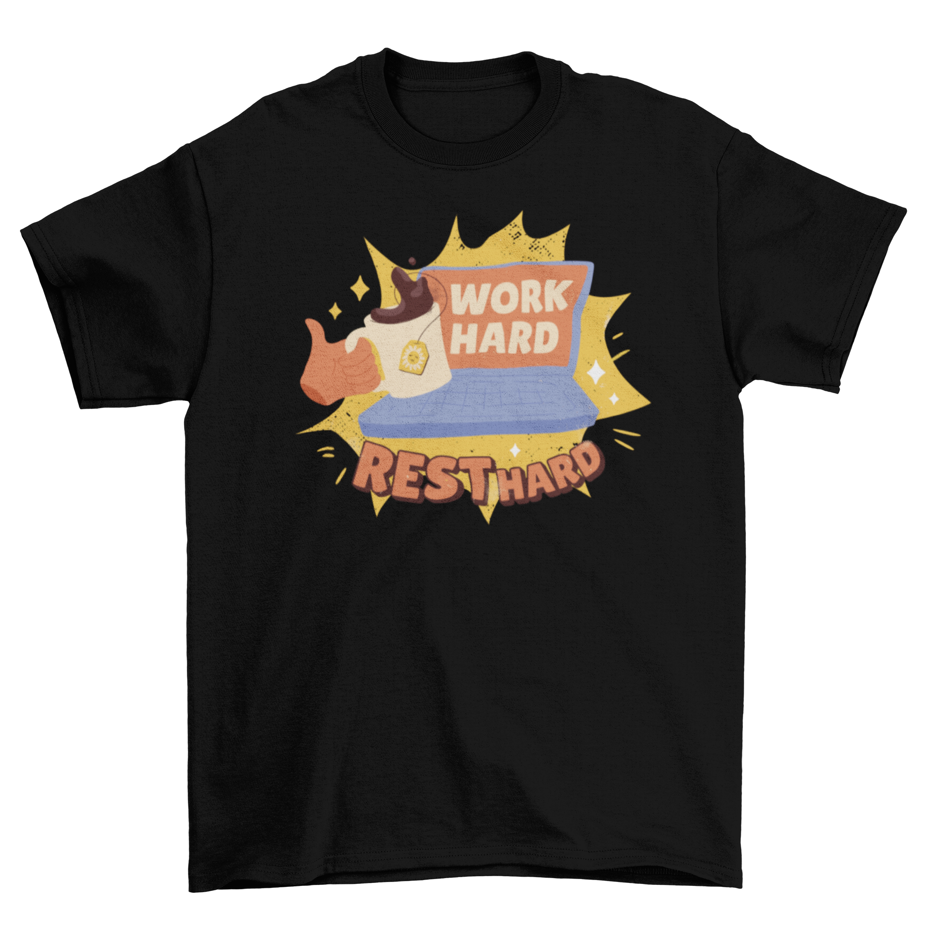 A stylish Work Hard Quote T-Shirt featuring an inspiring quote, perfect for Labor Day and casual wear.