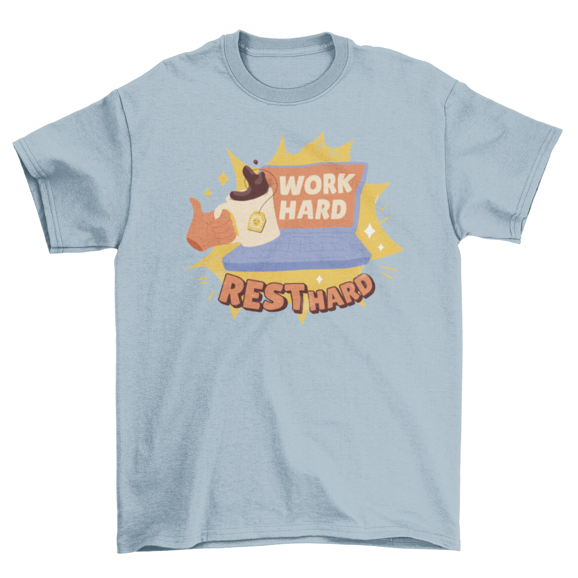 A stylish Work Hard Quote T-Shirt featuring an inspiring quote, perfect for Labor Day and casual wear.