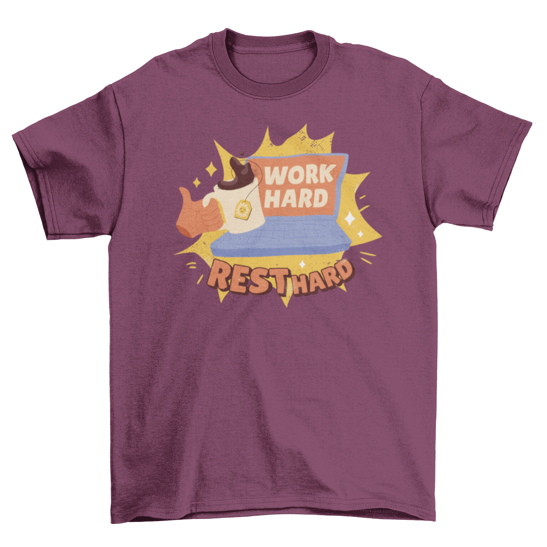 A stylish Work Hard Quote T-Shirt featuring an inspiring quote, perfect for Labor Day and casual wear.