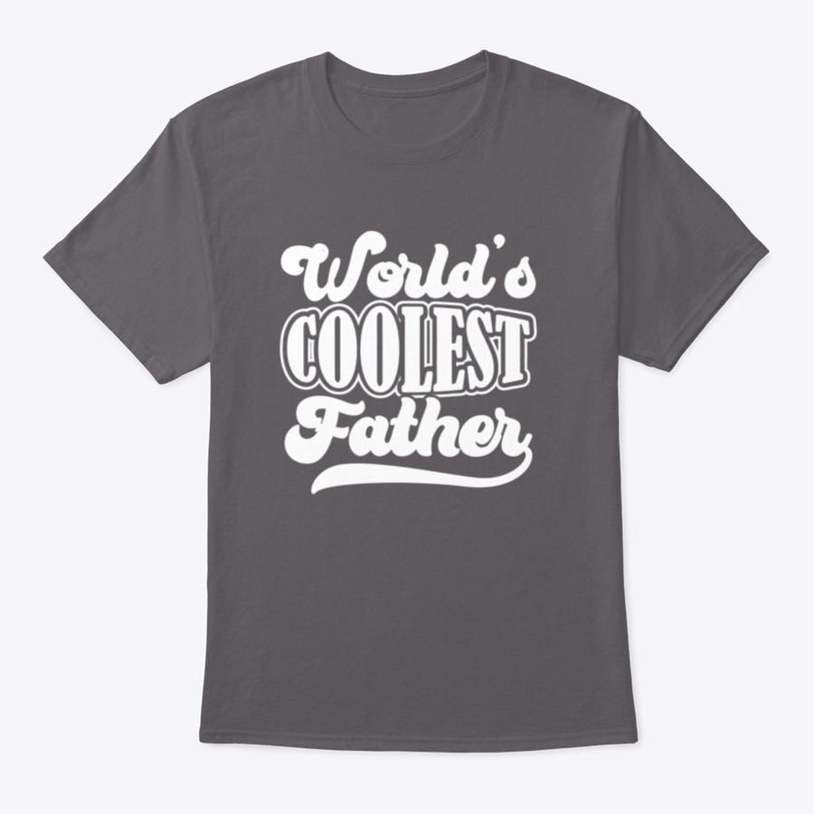 A stylish t-shirt featuring the typography design 'World's Coolest Father', made from 100% cotton, showcasing a classic fit and comfortable fabric.