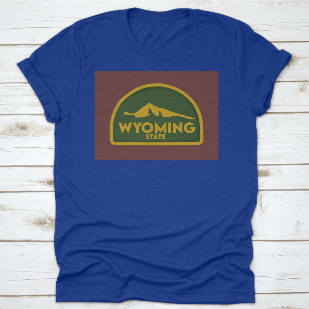 A comfortable Wyoming State travel shirt design featuring a green world theme, made from 100% cotton, perfect for travel enthusiasts.