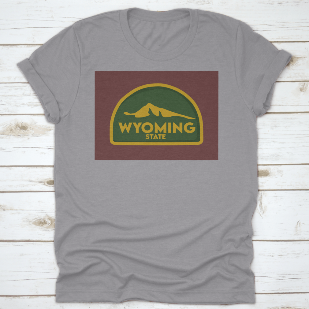 A comfortable Wyoming State travel shirt design featuring a green world theme, made from 100% cotton, perfect for travel enthusiasts.