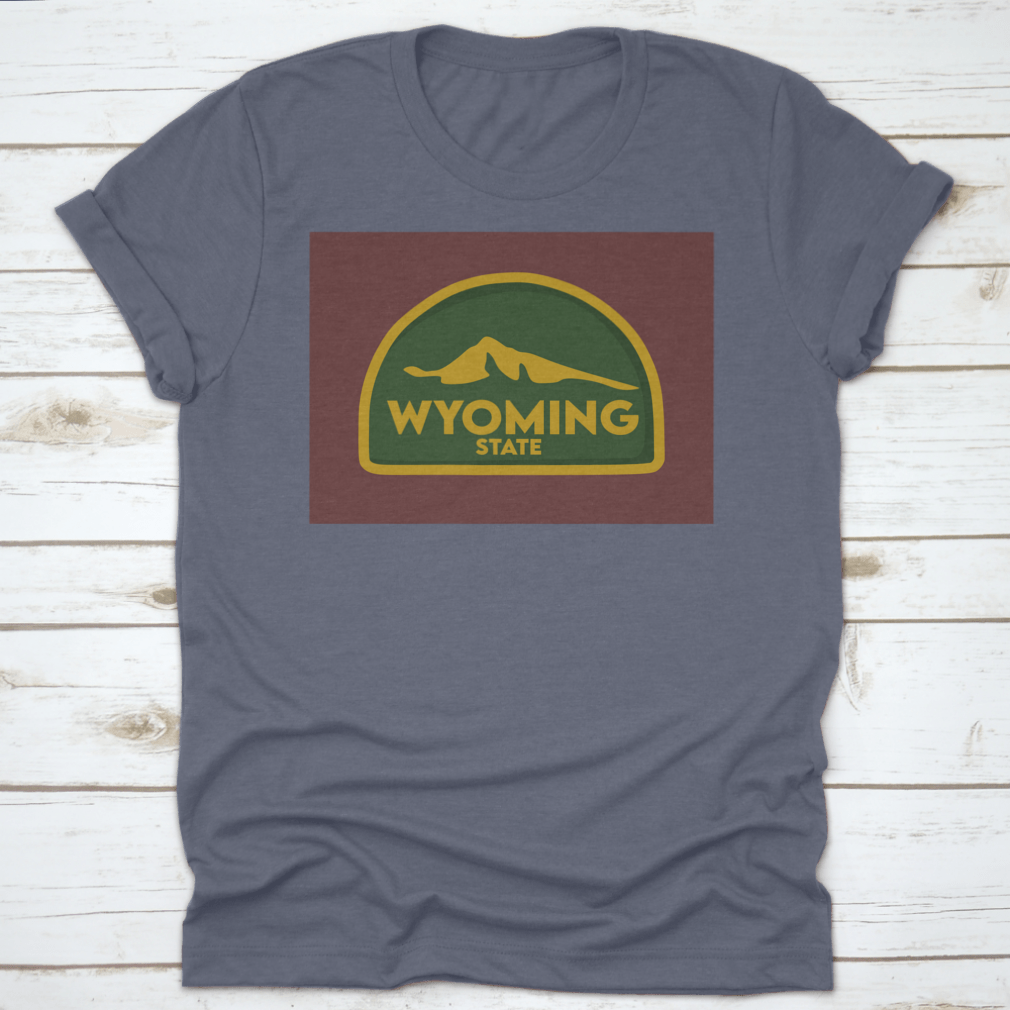 A comfortable Wyoming State travel shirt design featuring a green world theme, made from 100% cotton, perfect for travel enthusiasts.