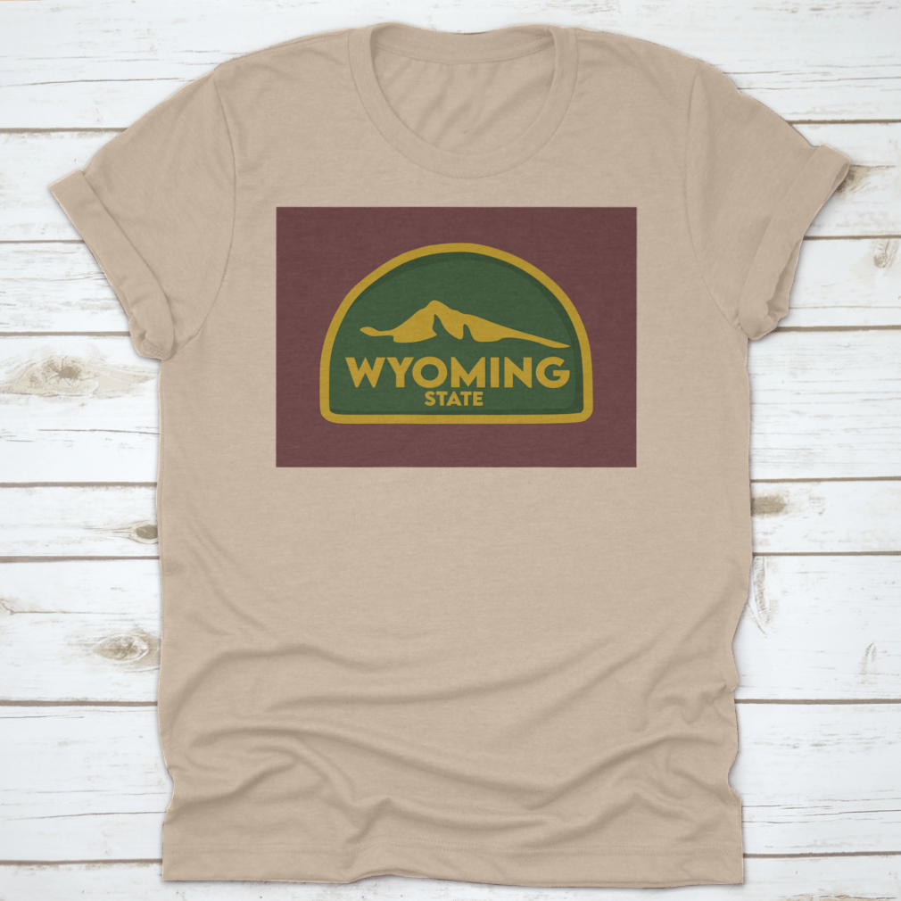 A comfortable Wyoming State travel shirt design featuring a green world theme, made from 100% cotton, perfect for travel enthusiasts.