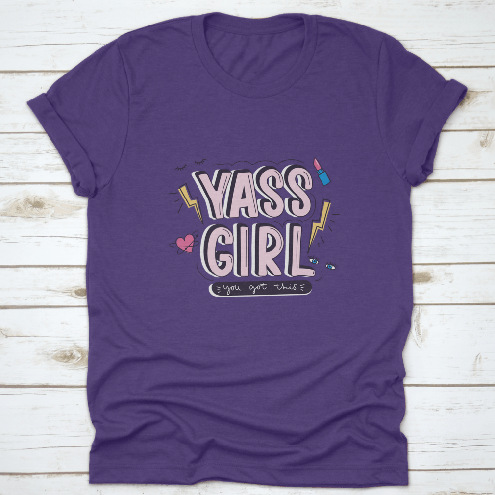 Yass Girl You Got This T-Shirt featuring a colorful doodle design on a soft cotton fabric.