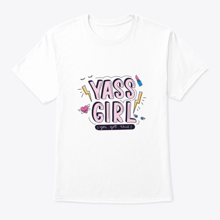 Yass Girl You Got This T-Shirt featuring a colorful doodle design on a soft cotton fabric.