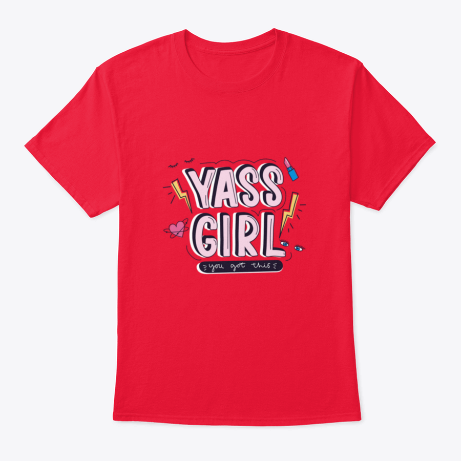 Yass Girl You Got This T-Shirt featuring a colorful doodle design on a soft cotton fabric.