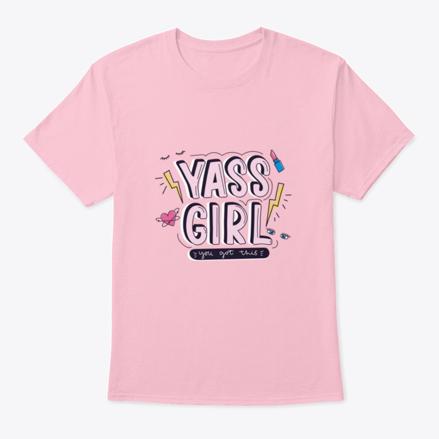 Yass Girl You Got This T-Shirt featuring a colorful doodle design on a soft cotton fabric.