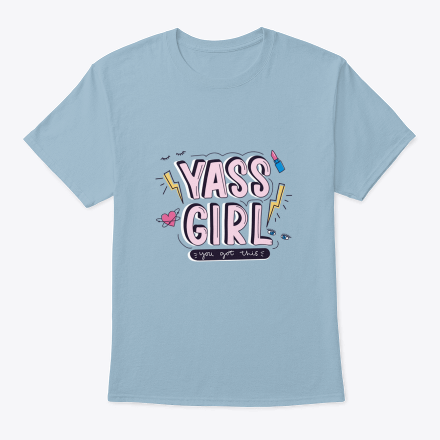 Yass Girl You Got This T-Shirt featuring a colorful doodle design on a soft cotton fabric.