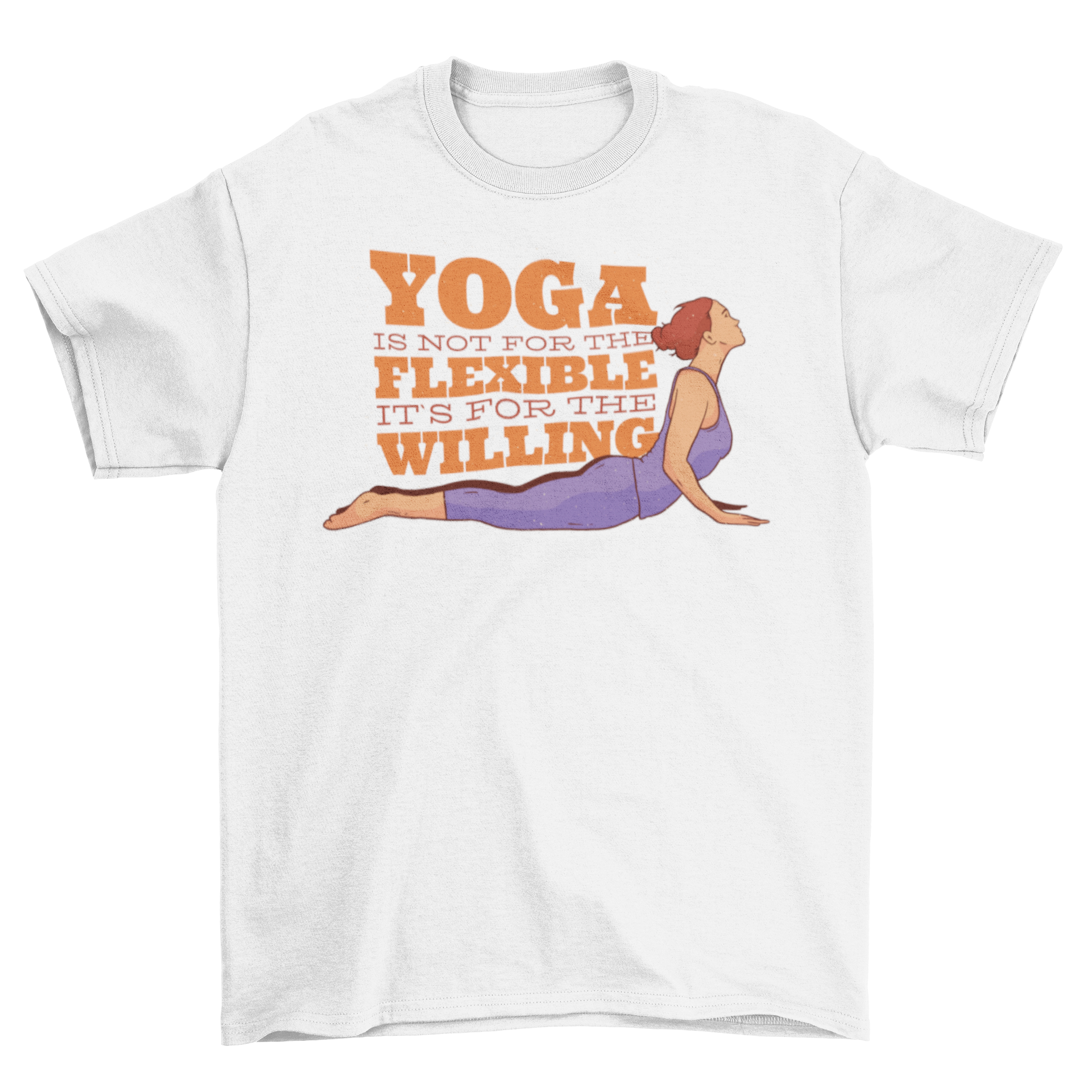 Yoga Quote Woman T-shirt featuring an inspiring quote and a woman in a yoga pose, perfect for yoga enthusiasts.