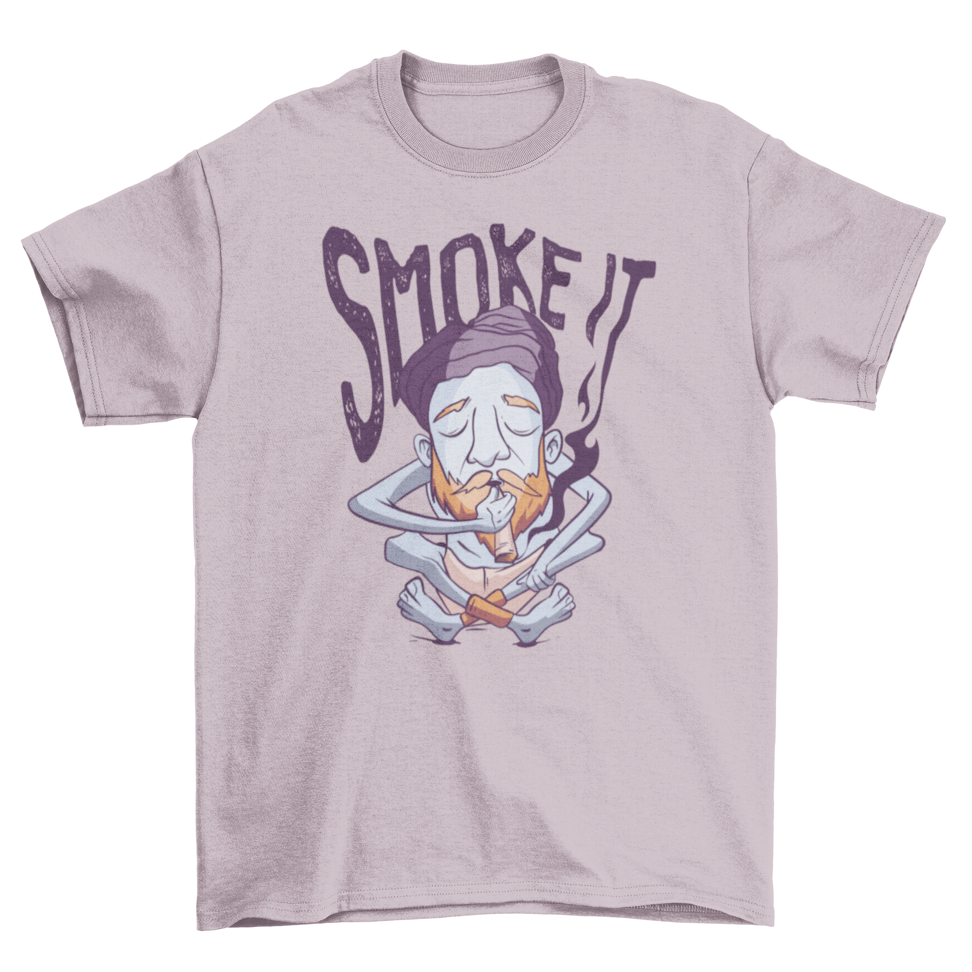 Yogi Man T-Shirt featuring a yogi design and 'Smoke it' caption, perfect for yoga enthusiasts.