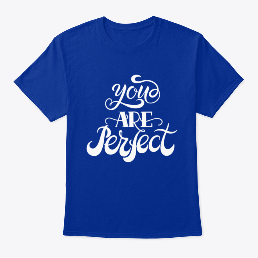 A stylish graphic featuring the quote 'You Are Perfect' in elegant calligraphy, printed on a comfortable cotton fabric.