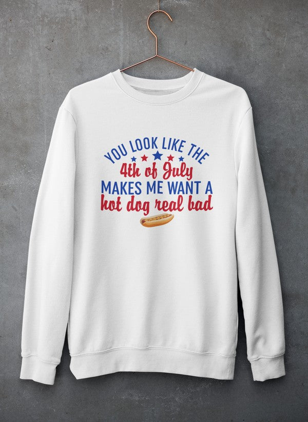 You Look Like The 4th Of July Sweat Shirt featuring a unique design by top artists, made from warm cotton/poly fleece blend.