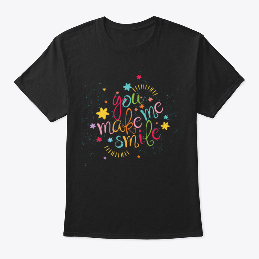 You Make Me Smile Design T-Shirt featuring a cheerful graphic on a soft cotton fabric, perfect for casual wear.